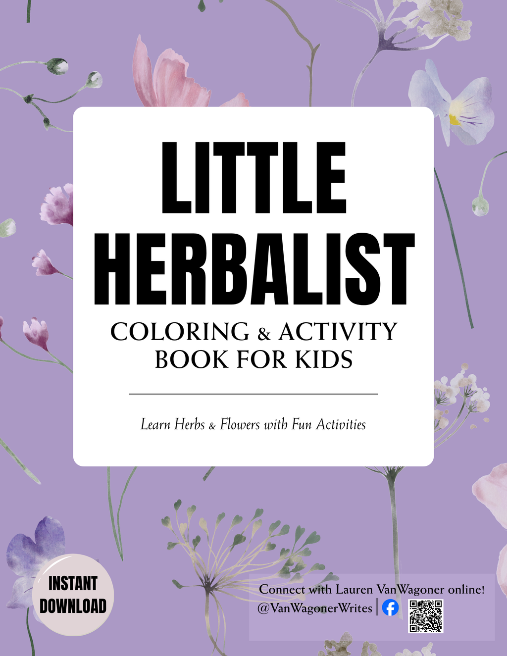 Little Herbalist Coloring & Activity Book (Printable PDF)
