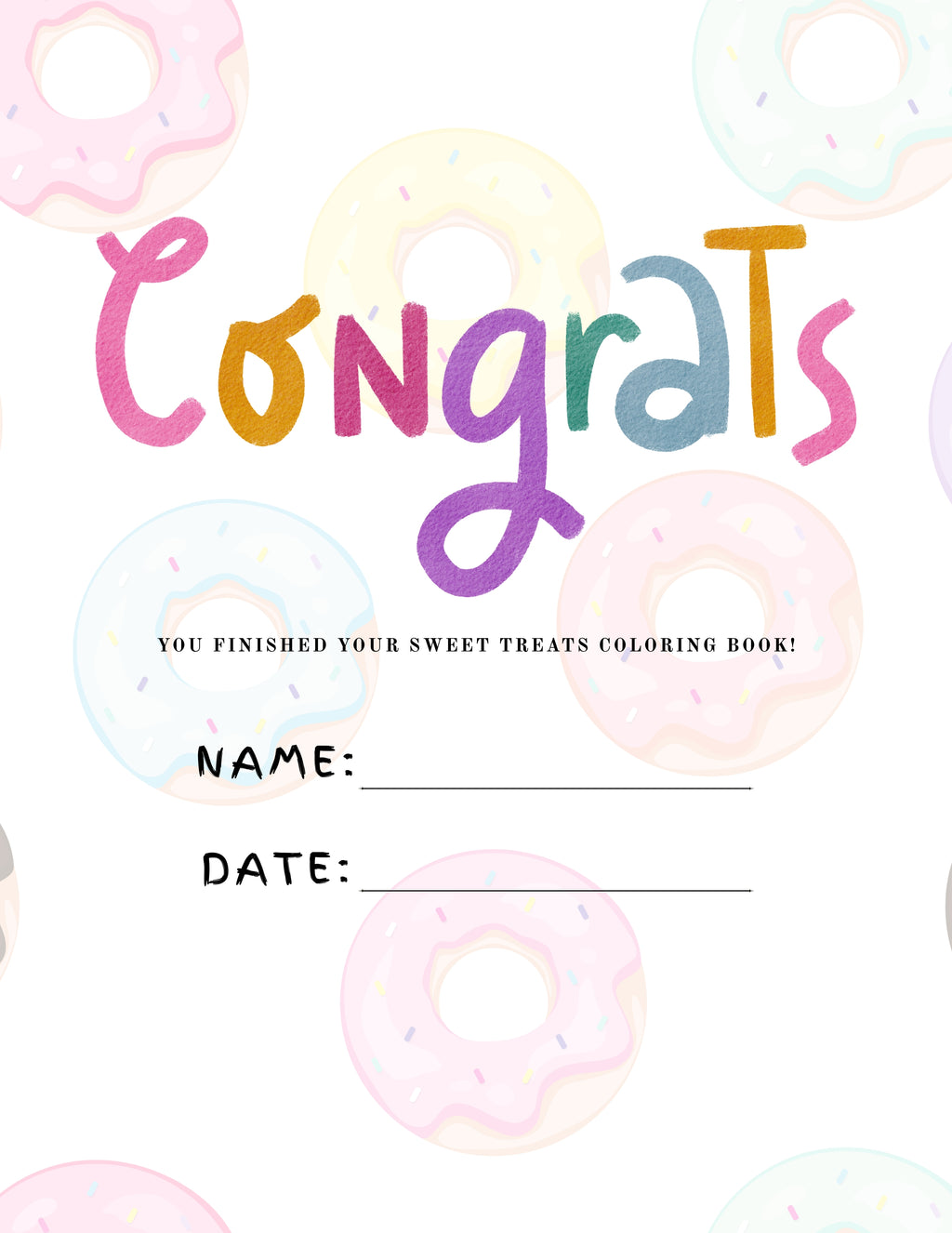 Sweet Treats Coloring Book (Printable PDF)
