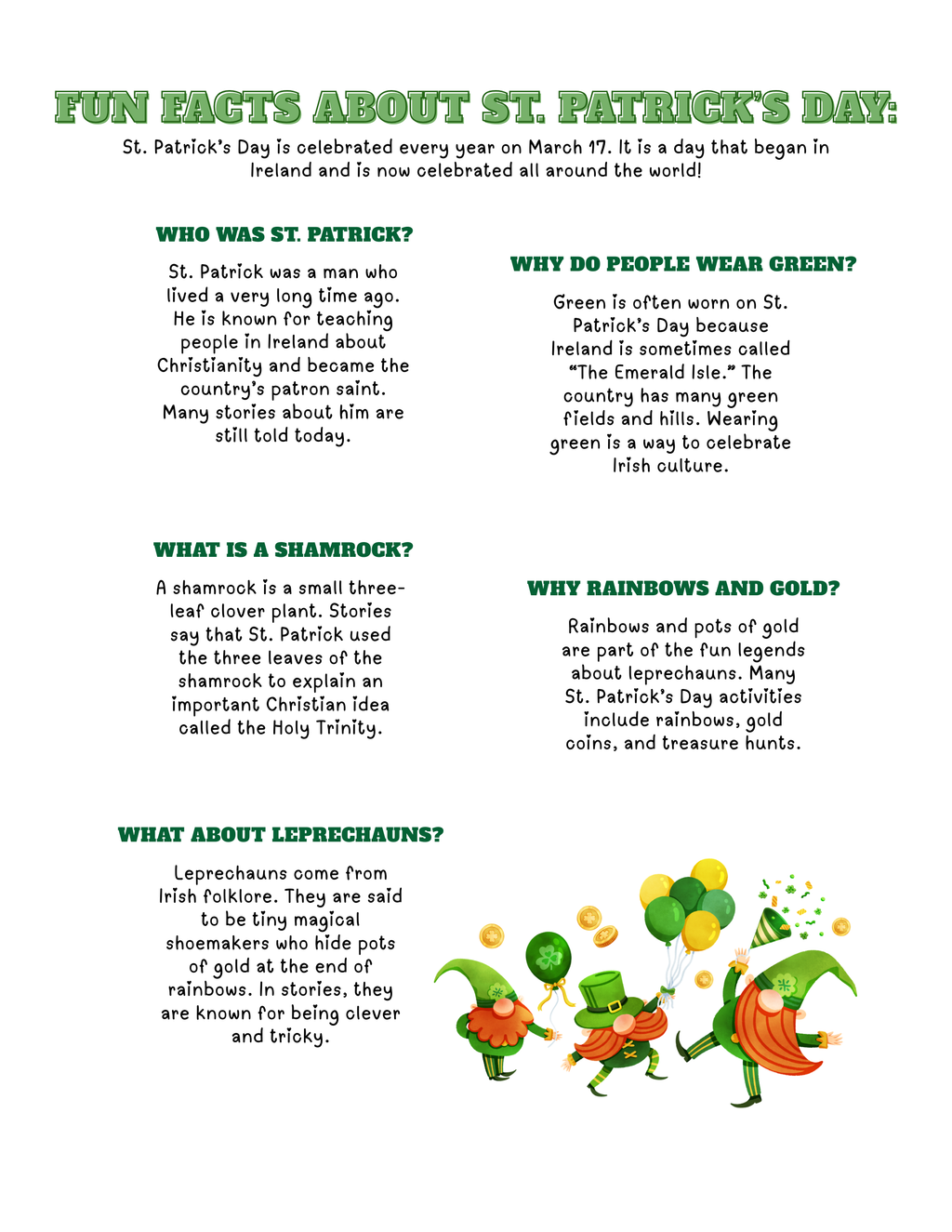 St. Patrick’s Day Scavenger Hunt for Kids – Printable Activity Book (PDF)