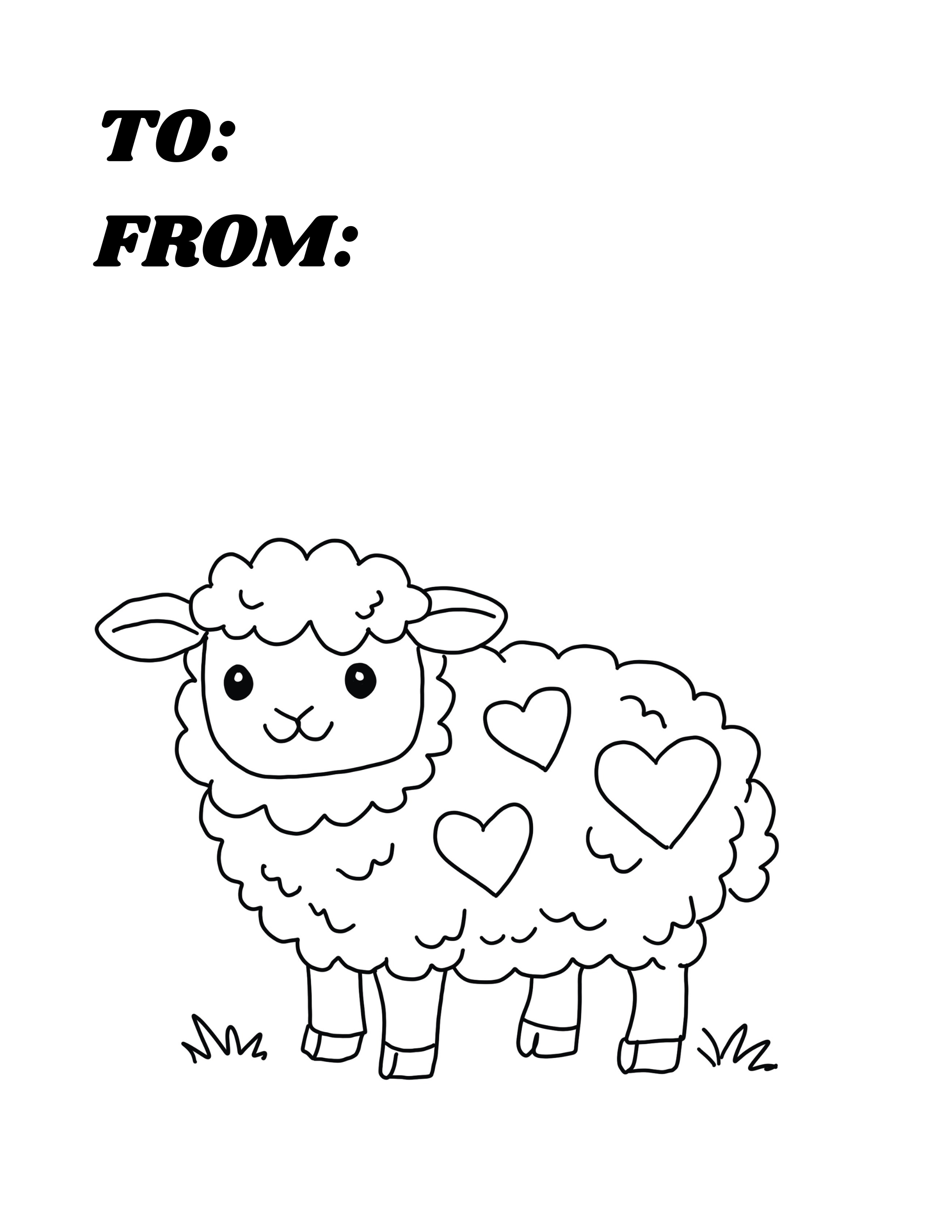 Farm Valentine Coloring Book (Printable PDF)