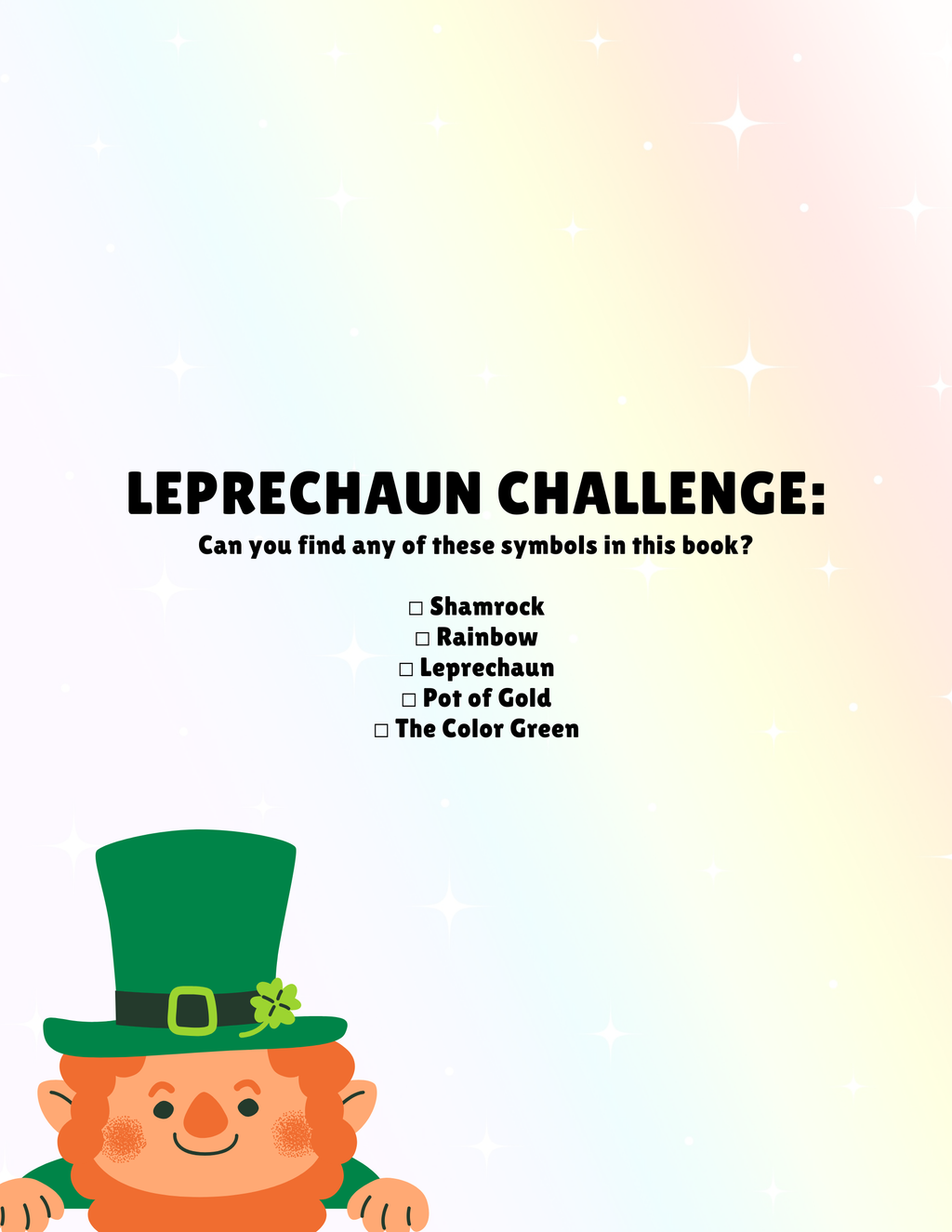 St. Patrick’s Day Scavenger Hunt for Kids – Printable Activity Book (PDF)