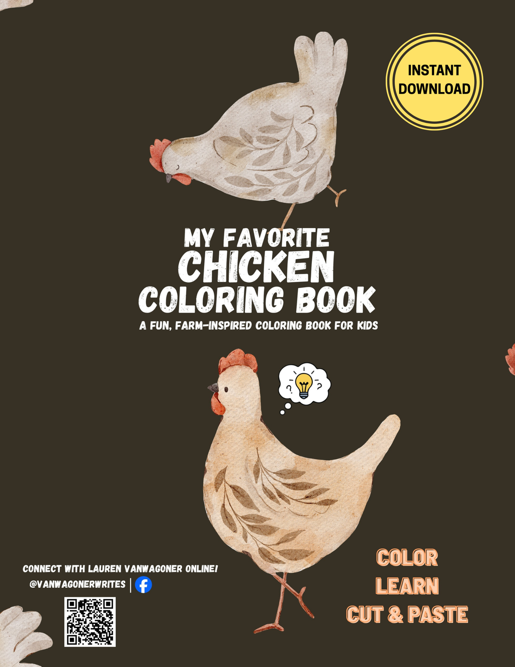 Chicken Coloring Book (Printable PDF)