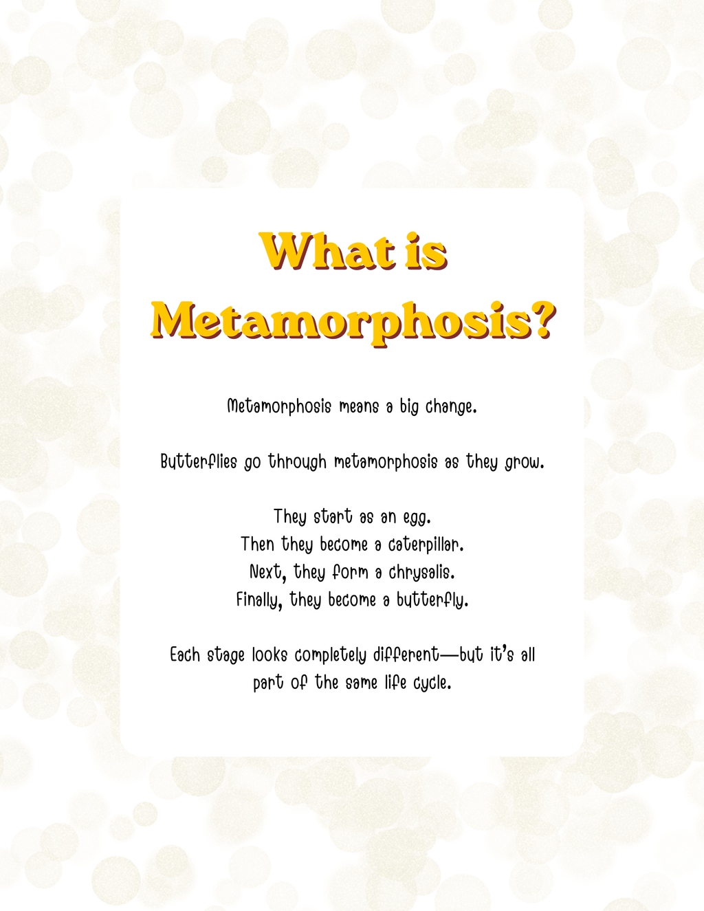 Butterflies Mini Unit (Printable PDF)